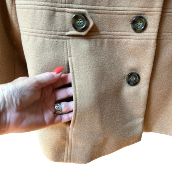JM Collection Tan Winter Pea Coat PXL - Picture 2 of 9